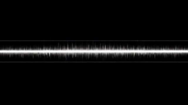 White audio waveform displayed against a black background