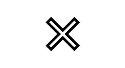 Obraz premium Minimalist Black Cross Symbol on White Background for Design and Web Use