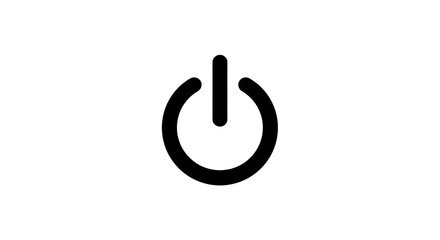 Obraz premium Power Button Icon in Black on White Background for Digital Interface