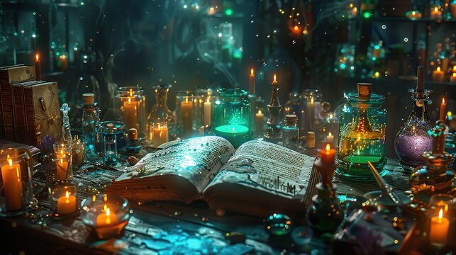 future teller mystery night with background black.