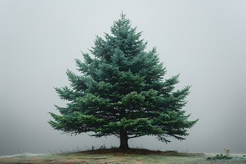 Spruce Tree isolated on white background.