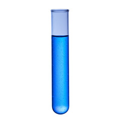 Test Tube with Blue Liquid and Bubbles for Scientific Research