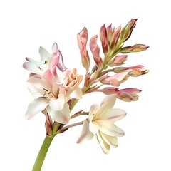 Tuberose Flower isolated on white background.close up.