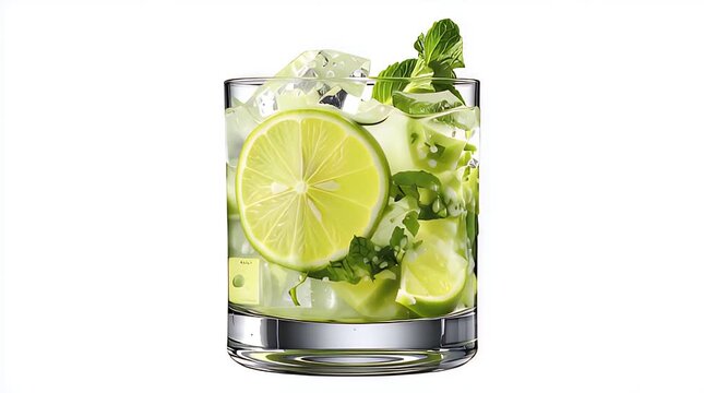 Refreshing mojito cocktail with mint and lime
