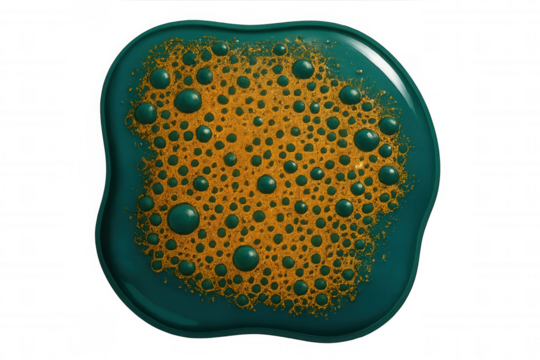 Emerald green and gold organic pattern bubbling with luxurious texture, highlighting natural elegance against transparent backdrop