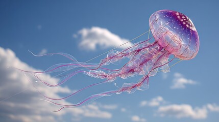 Jellyfish floating in sky