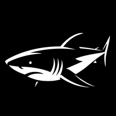 Fierce shark silhouette vector design