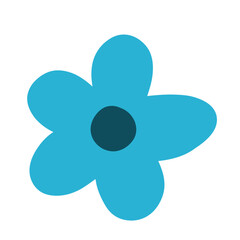 Blue flower flat style
