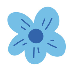 Blue flower flat style