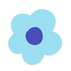 Blue flower flat style