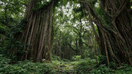 Fototapeta premium Mysterious forest path deep in jungle