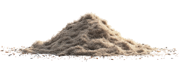 A light beige pile of loose, granular material