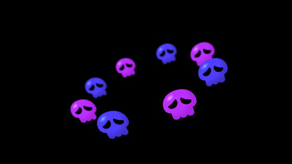 Illustration of Skulls Arranged in a Circle