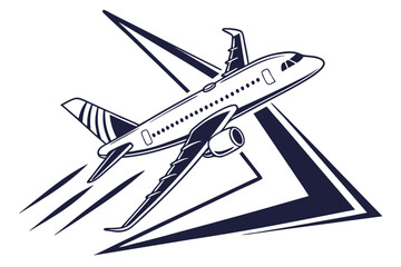 ✈️ Modern Airplane Silhouette Icon
