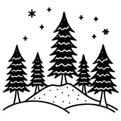 Obraz premium Cozy Winter Pine Vector