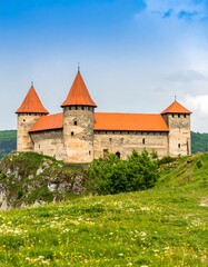 Medieval castle atop a hill