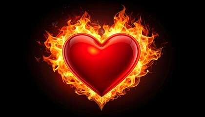 Fiery Heart with Passion, Love, and Dark.