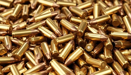 Golden Bullets Pile with Closeup.