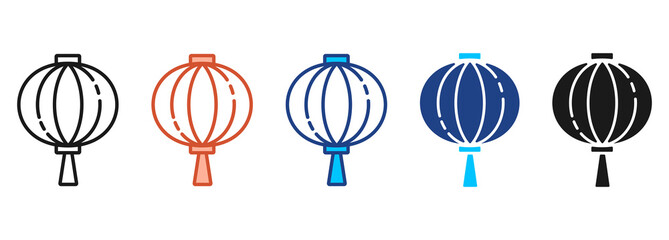 Lampion Icon Set Multiple Style Collection