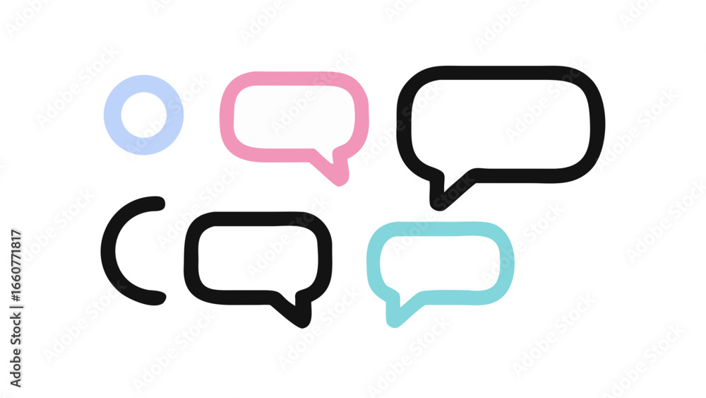 Poster collection of colorful speech bubbles, perfect for adding text and creating engaging conversations a