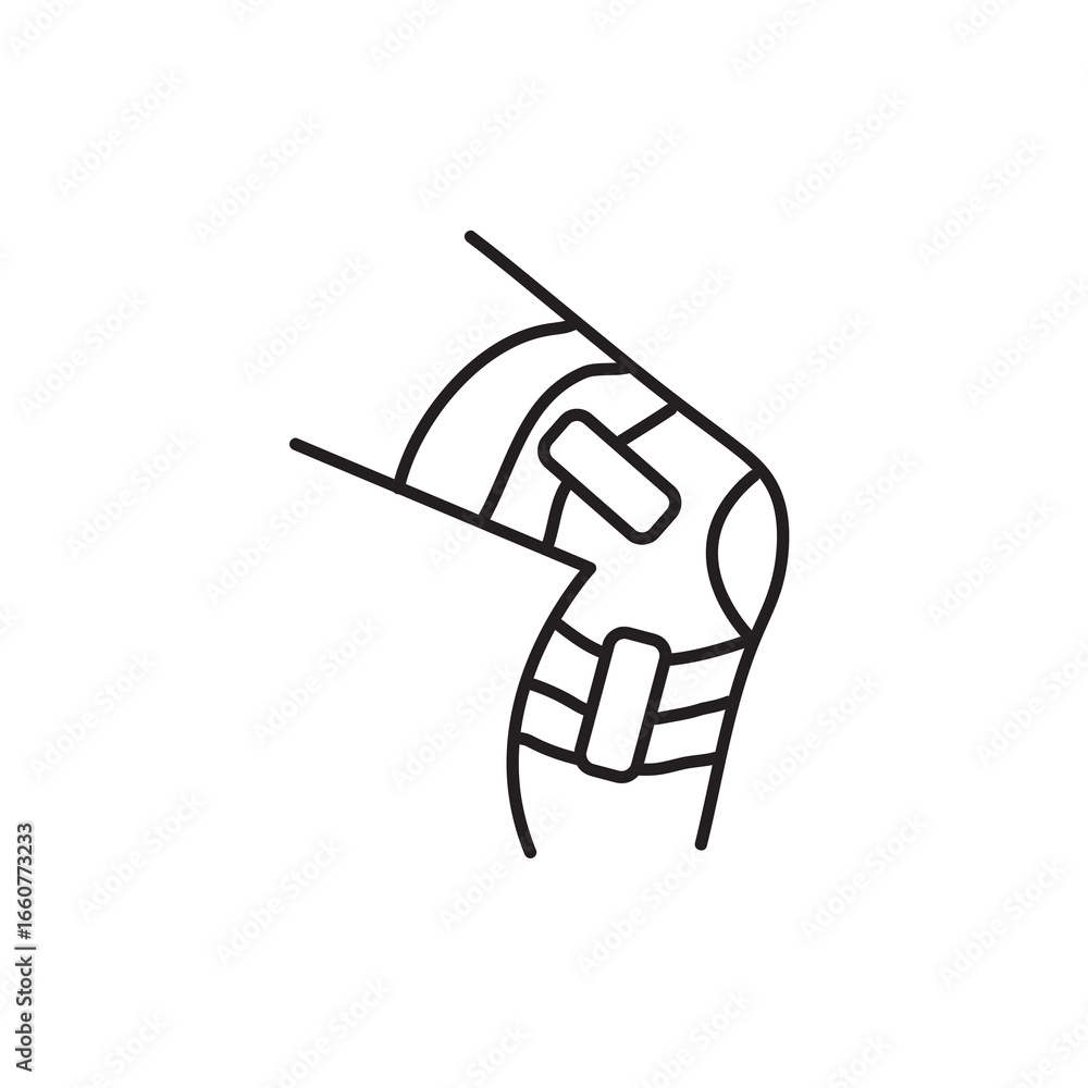 Poster knee orthopedic brace icon isolated flat vector in outline vector illustration for web and app..eps