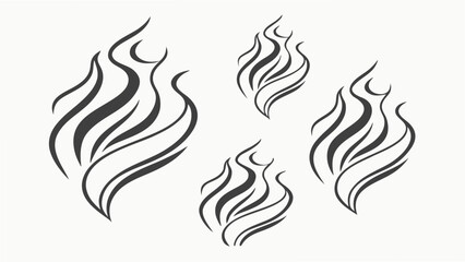 Collection of four abstract flame designs, perfect for adding a touch of energy and heat to any project with its fiery style