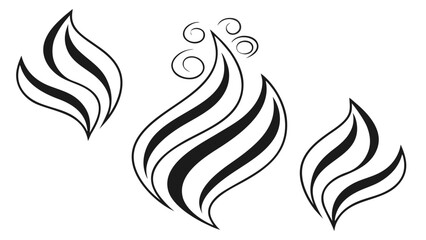 Fototapeta premium Abstract flame design elements, featuring stylized fire shapes for logos, icons, and decorative graphics in a minimalist style