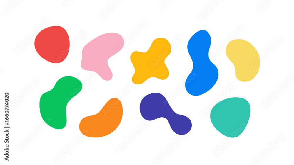 Aufkleber collection of colorful abstract shapes, perfect for adding a modern and playful touch to any design 