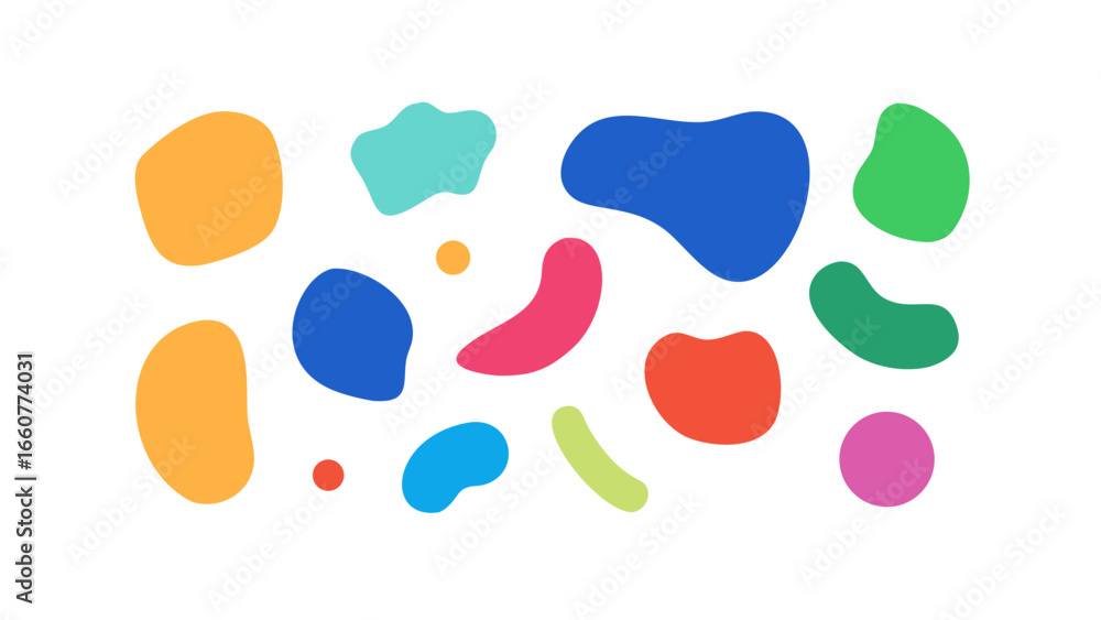 Poster collection of vibrant abstract shapes, perfect for adding a modern and playful touch to any design p