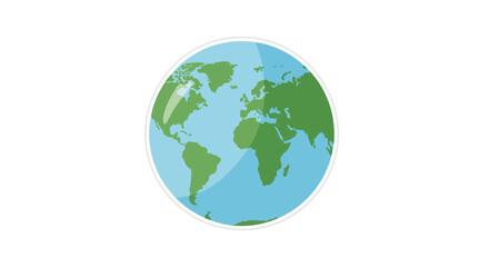 Naklejka premium Earth in Minimalist Style: Flat Vector Representation of Global Geography for Design Projects