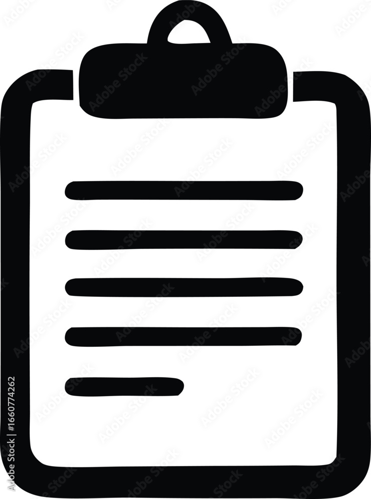 Poster iconographic representation of a clipboard with lines of text ideal for documents notes reports and 