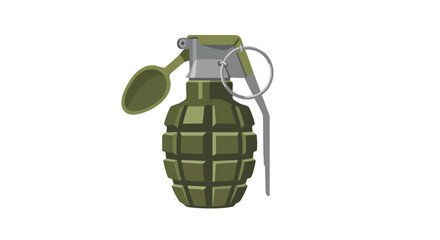 Illustrated hand grenade depiction emphasizing military applications and explosive device features, showcasing defense or attack armament imagery