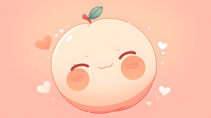 peach monster flirty wink emoji flat vector