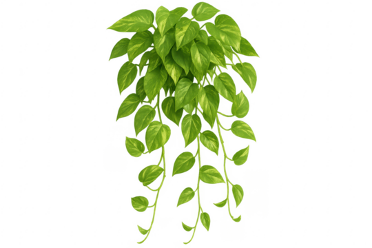 Hanging devil's ivy plant with transparent background