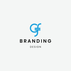 Obraz premium Creative letter gf logo design vector