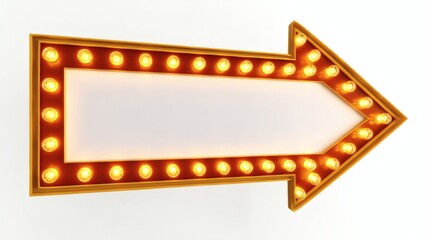 Bright Marquee Arrow Sign with Light Bulbs for Directional Guidance