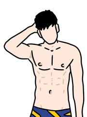 Fototapeta premium cute man cartoon on white background