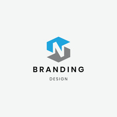 Letter N logo design vector