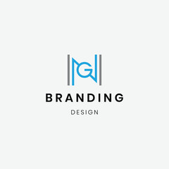 Fototapeta premium Modern NG logo design for business