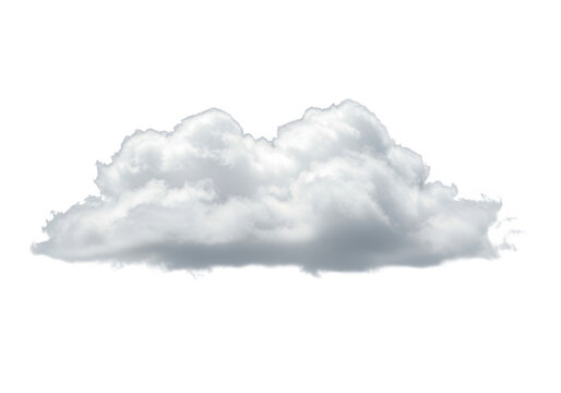 Fluffy cumulus cloud isolated on transparent background