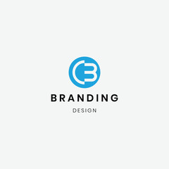 Modern design wave shaped letters CE logo