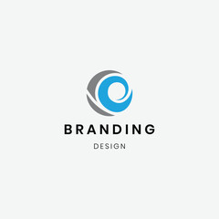 Obraz premium Modern design wave shaped letters CE logo