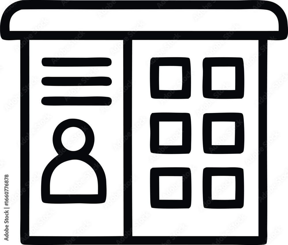 Poster modern icon symbolizing contact information business profile and data organization for digital platf