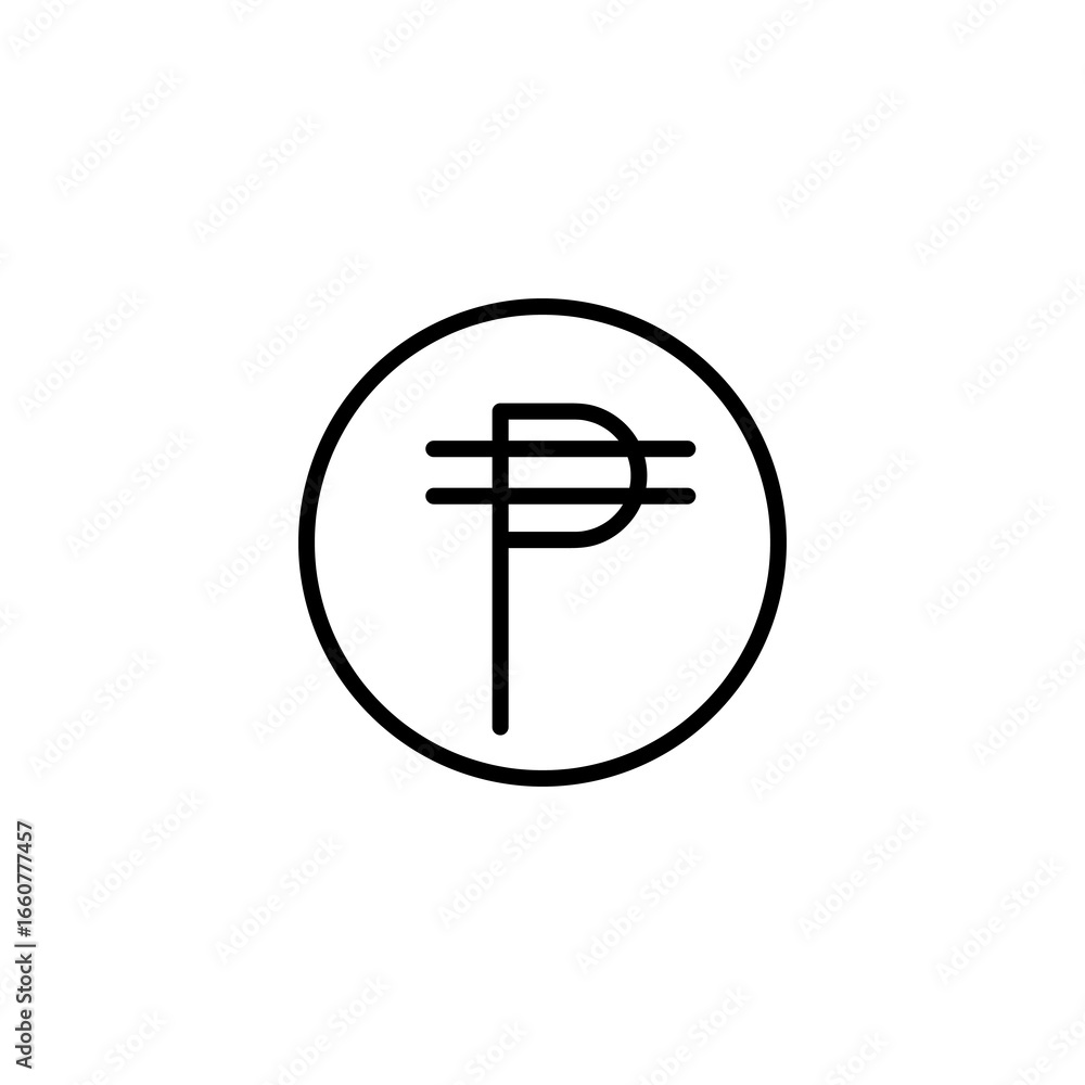 Aufkleber cuba peso icon flat vector set outline vector illustration for web and app..eps