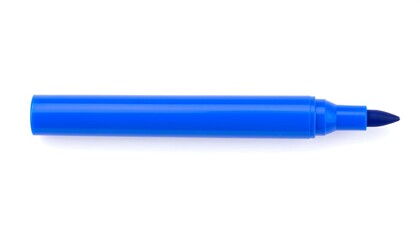 Blue marker on white background