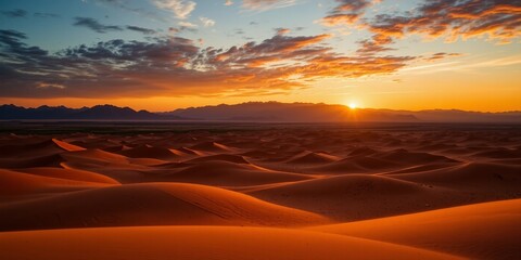 Golden Hour Desert Landscape: Majestic Dunes