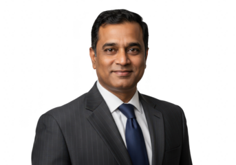 Indian businessman in a suit isolated on transparent background