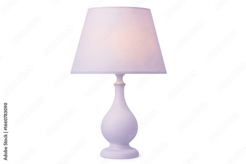 Poster white minimalist table lamp casting gentle illumination, sleek design featuring transparent backdrop