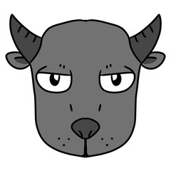 black and white cartoon buffalo