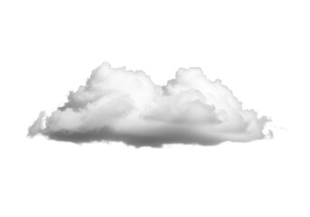 A single fluffy cumulus cloud isolated on a transparent background